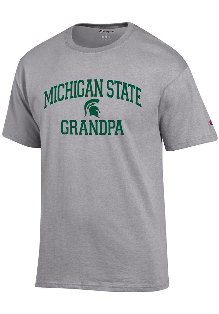 Champion Michigan State Spartans Grey Grandpa Graphic Short Sleeve T Shirt, Grey, 100% Cotton, Size XL, Rally House