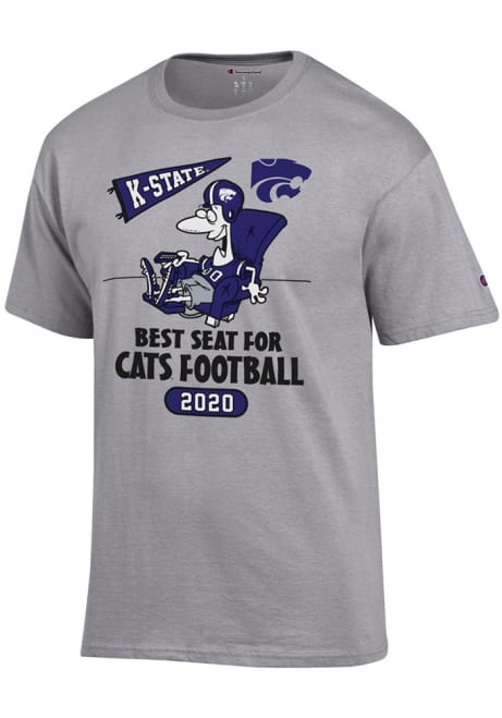 K-State Wildcats Grey Champion Best Seat Short Sleeve T Shirt