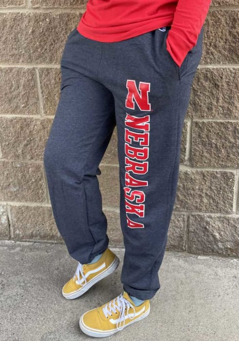 Nebraska Cornhuskers Champion Charcoal Powerblend Closed Bottom Sweatpants