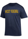 West Virginia Mountaineers Champion Wordmark T Shirt - Navy Blue