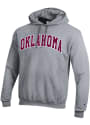 Oklahoma Sooners Champion Powerblend Twill Arch Name Hooded Sweatshirt - Grey