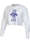 Main image for Champion K-State Wildcats Womens White Reverse Weave Cropped Boyfriend Crew Sweatshirt