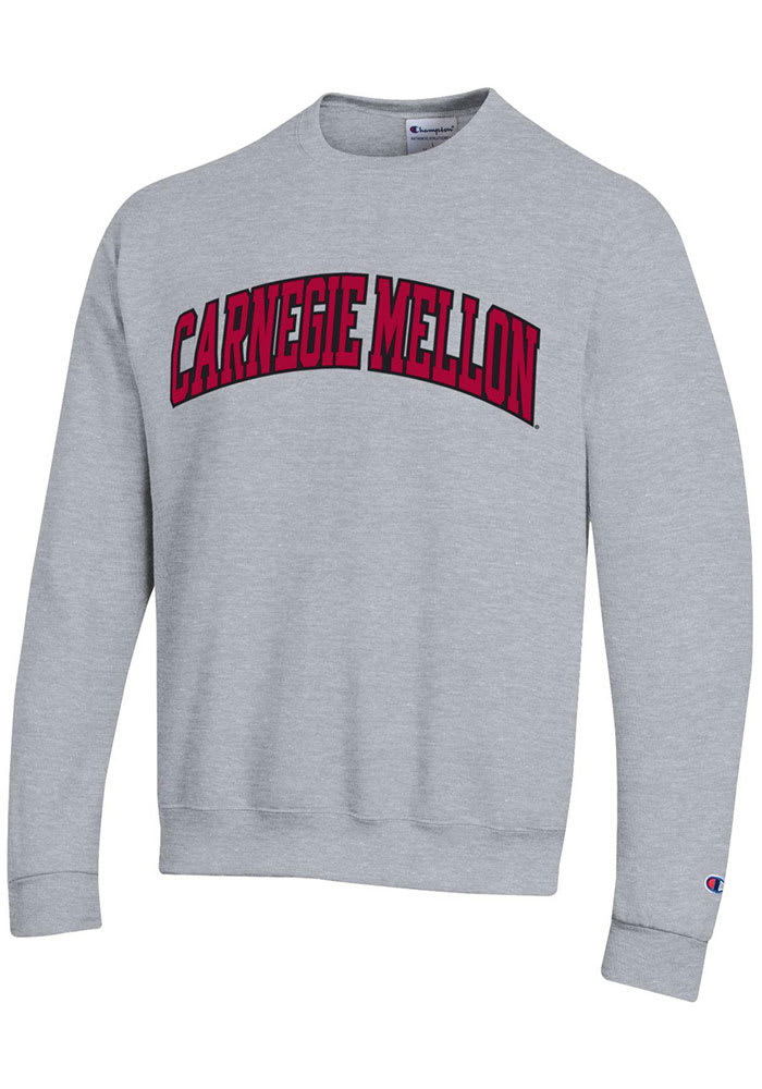 Champion Carnegie Mellon Tartans Grey Powerblend Twill Long Sleeve Crew Sweatshirt Grey 50 COTTON 50 POLYESTER Size 3XL Rally House