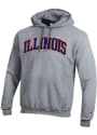 Illinois Fighting Illini Champion Powerblend Twill Hooded Sweatshirt - Grey