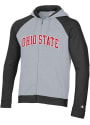 Ohio State Buckeyes Champion Super Fan Raglan Full Zip Jacket - Grey