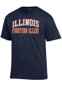 Illinois Fighting Illini Champion Arch Name T Shirt - Navy Blue
