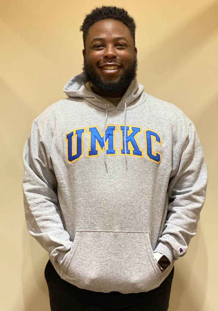 Champion UMKC Roos Twill Powerblend Hoodie Grey