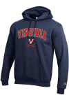 Main image for Champion Virginia Cavaliers Mens Navy Blue Arch Mascot Powerblend Long Sleeve Hoodie
