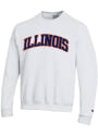 Illinois Fighting Illini Champion Arch Name Crew Sweatshirt - White