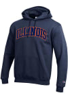 Main image for Champion Illinois Fighting Illini Mens Navy Blue Arch Name Long Sleeve Hoodie