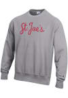 Main image for Champion Saint Josephs Hawks Mens Grey Reverse Weave Logo Long Sleeve Crew Sweatshirt
