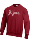 Main image for Champion Saint Josephs Hawks Mens Cardinal Reverse Weave Logo Long Sleeve Crew Sweatshirt