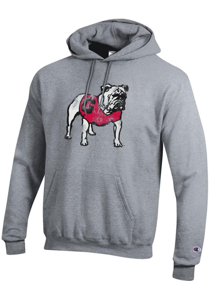 Champion Georgia Bulldogs Mens Vintage Logo Hoodie GREY