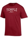 Temple Owls Womens Champion Mom T-Shirt - Cardinal