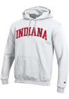 Main image for Mens Indiana Hoosiers White Champion Arch Twill Hooded Sweatshirt