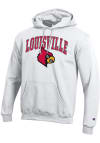 Main image for Champion Louisville Cardinals Mens White Arch Mascot Powerblend Long Sleeve Hoodie