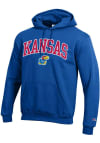 Main image for Champion Kansas Jayhawks Mens Blue Arch Mascot Twill Long Sleeve Hoodie