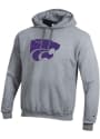 K-State Wildcats Champion Big Logo Twill Hooded Sweatshirt - Grey