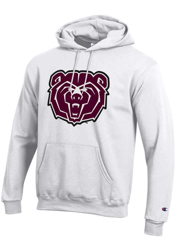 Champion Missouri State Bears Mens Big Logo Twill Hoodie WHITE