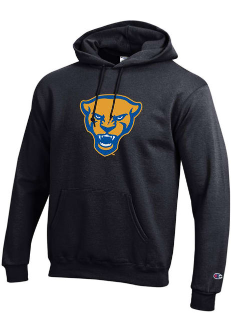 Mens Pitt Panthers Black Champion Panther Head Hooded Sweatshirt