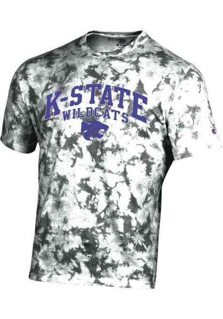 K-State Wildcats Grey Champion Crush Tie Dye Short Sleeve T Shirt