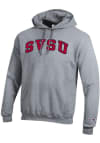 Main image for Champion Saginaw Valley State Cardinals Mens Grey Arch Twill Powerblend Long Sleeve Hoodie