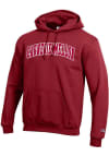 Main image for Champion Carnegie Mellon Tartans Mens Red Arch Twill Powerblend Long Sleeve Hoodie