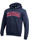 Main image for Champion Kansas Jayhawks Mens Navy Blue Arch Twill Long Sleeve Hoodie