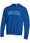 Main image for Champion Drake Bulldogs Mens Blue Twill Powerblend Long Sleeve Crew Sweatshirt