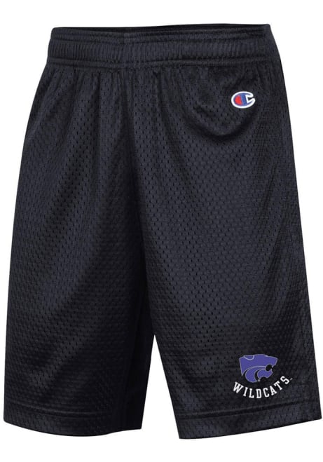 Youth K-State Wildcats Black Champion Primary Logo Shorts