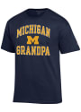 Michigan Wolverines Champion ARCH LOGO GRANDPA T Shirt - Navy Blue