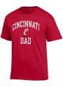 Cincinnati Bearcats Champion ARCH LOGO DAD T Shirt - Red
