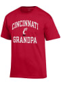 Cincinnati Bearcats Champion ARCH LOGO GRANDPA T Shirt - Red