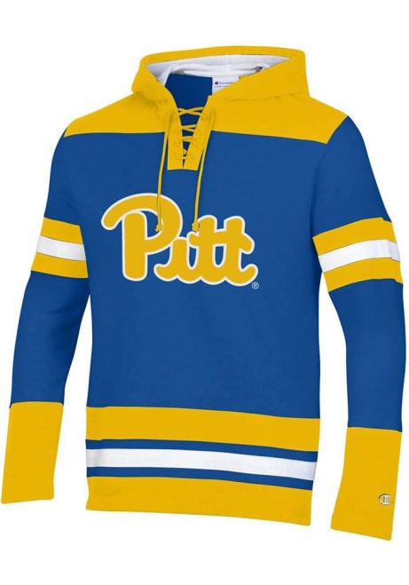 Mens Pitt Panthers Blue Champion Hockey Hooded Sweatshirt