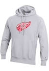 Main image for Champion Detroit Red Wings Mens Grey LOGO Long Sleeve Hoodie