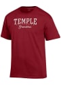 Temple Owls Womens Champion Grandma T-Shirt - Cardinal