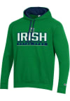 Main image for Champion Notre Dame Fighting Irish Mens Kelly Green Stadium Flat Name Long Sleeve Hoodie