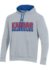 Main image for Champion Kansas Jayhawks Mens Grey Stadium Flat Name Long Sleeve Hoodie
