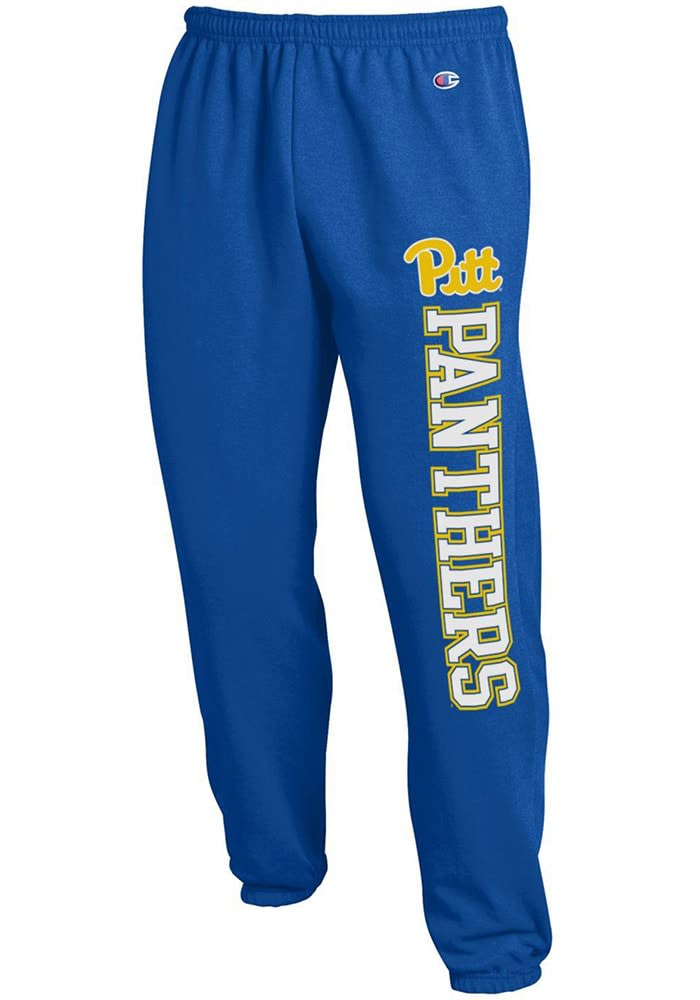 Champion Pitt Panthers Mens Blue Powerblend Closed Bottom Sweatpants Blue 50 COTTON 50 POLYESTER Size L