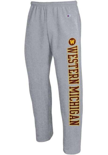 Mens Western Michigan Broncos Grey Champion Open Bottom Letter Sweatpants