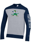 Main image for Champion Notre Dame Fighting Irish Mens Navy Blue Yoke Colorblocked Long Sleeve Crew Sweatshirt