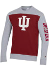 Main image for Champion Indiana Hoosiers Mens Grey Yoke Colorblocked Long Sleeve Crew Sweatshirt