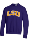Main image for Champion LSU Tigers Mens Purple Twill Arch Name Long Sleeve Crew Sweatshirt