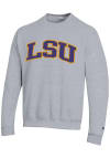 Main image for Champion LSU Tigers Mens Grey Twill Arch Name Long Sleeve Crew Sweatshirt