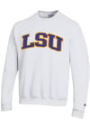 Main image for Champion LSU Tigers Mens White Twill Arch Name Long Sleeve Crew Sweatshirt