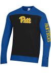 Main image for Champion Pitt Panthers Mens Blue Yoke Colorblocked Long Sleeve Crew Sweatshirt