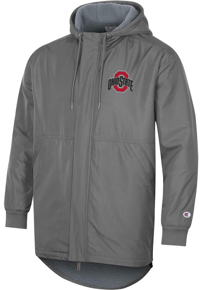 Champion Mens CHARCOAL Ohio State Buckeyes Stadium Sherpa Winter Coat