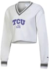 Main image for Champion TCU Horned Frogs Womens White RW Cropped Crew Sweatshirt