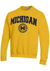 Main image for Champion Michigan Wolverines Mens Yellow Arch Seal Long Sleeve Crew Sweatshirt
