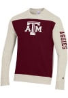 Main image for Champion Texas A&M Aggies Mens Maroon Yoke Colorblocked Long Sleeve Crew Sweatshirt